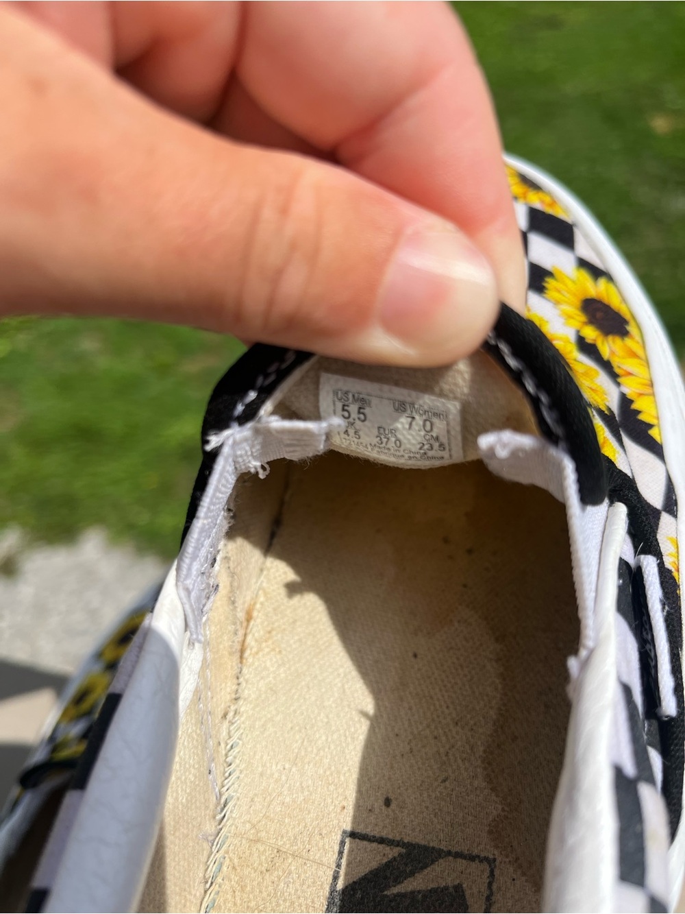 Vans
Customs Classic Platform Slip-On Sunflower 
Checkered Black/White/Yellow 🌻 - Picture 4 of 13
